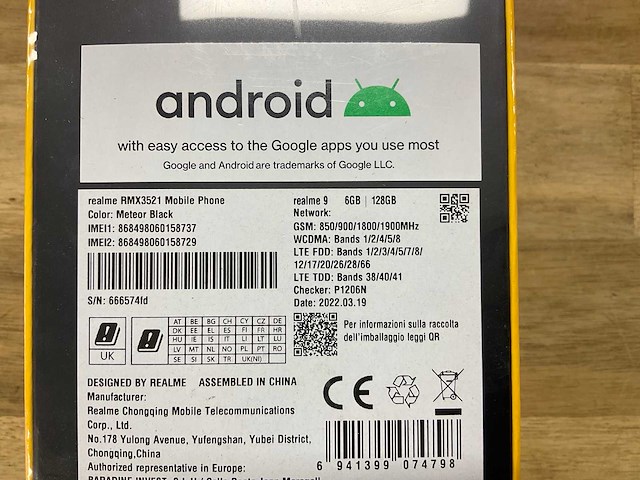 Realme 9 mobiele telefoon - afbeelding 4 van  5