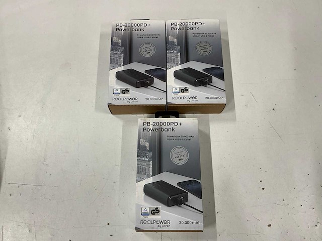 Realpower pb-20000pd+ powerbanks (3x) - afbeelding 1 van  4