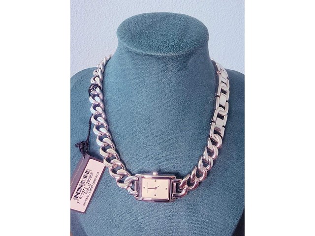 Rebecca minkoff pendant horloge - collier met cc schakels - afbeelding 1 van  7