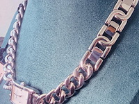 Rebecca minkoff pendant horloge - collier met cc schakels - afbeelding 5 van  7