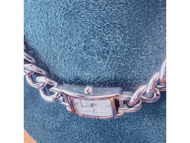 Rebecca minkoff pendant horloge - collier met cc schakels - afbeelding 6 van  7