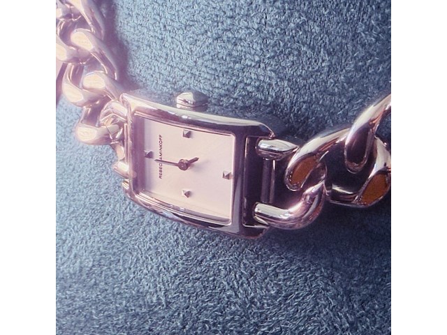 Rebecca minkoff pendant horloge - collier met cc schakels - afbeelding 7 van  7