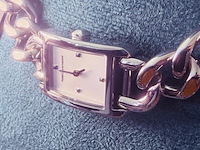 Rebecca minkoff pendant horloge - collier met cc schakels - afbeelding 7 van  7