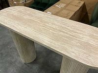 Rebellenclub junon side table travertin 120x40xh80cm