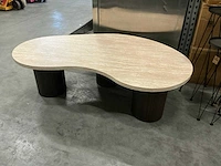Rebellenclub kaloria salontafel mokka/travertin 129,5xh40cm