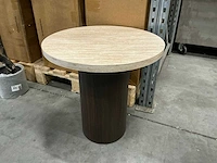 Rebellenclub kaloria salontafel mokka/travertin d50xh50cm