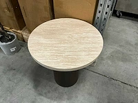 Rebellenclub kaloria salontafel mokka/travertin d50xh50cm - afbeelding 2 van  4