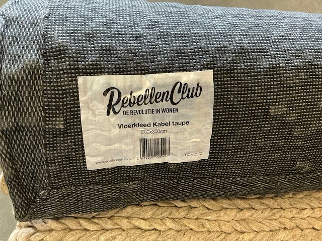 Rebellenclub vloerkleed kabel taupe 200x300cm - afbeelding 2 van  2