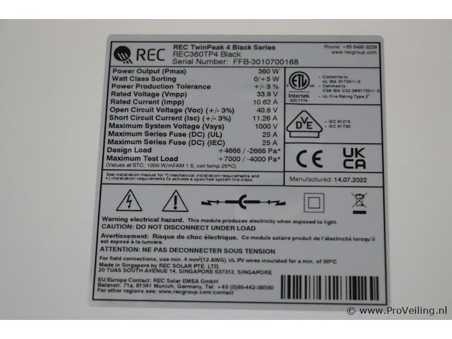 Rec twinpeak 4 zonnepaneel rec360tp4 - 12 stuks - afbeelding 5 van  5