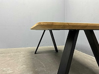 Rechthoek eiken eetkamertafel 220 cm - afbeelding 5 van  6
