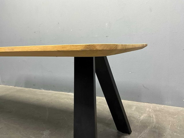 Rechthoek eiken eetkamertafel 220 cm - afbeelding 6 van  6