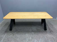 Rechthoek eiken eetkamertafel 220 cm - afbeelding 1 van  6