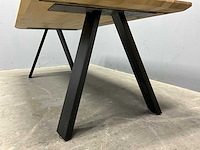 Rechthoek eiken eetkamertafel 220 cm - afbeelding 4 van  6