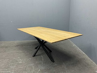 Rechthoek eiken eetkamertafel 220x100x76 cm met onderstel spider - afbeelding 3 van  4
