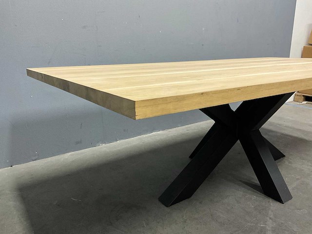 Rechthoek eiken eetkamertafel 240 cm - afbeelding 5 van  6