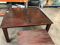 Rechthoek hout kantinetafel - afbeelding 1 van  3