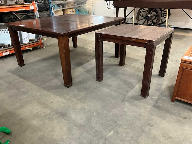 Rechthoek hout kantinetafel - afbeelding 2 van  3