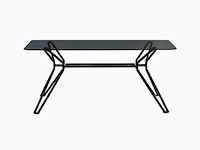 Rechthoekige, glazen eettafel polspotten - afbeelding 1 van  6