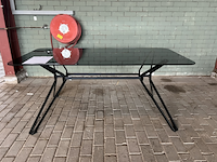 Rechthoekige, glazen eettafel polspotten - afbeelding 2 van  6