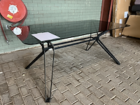 Rechthoekige, glazen eettafel polspotten - afbeelding 3 van  6