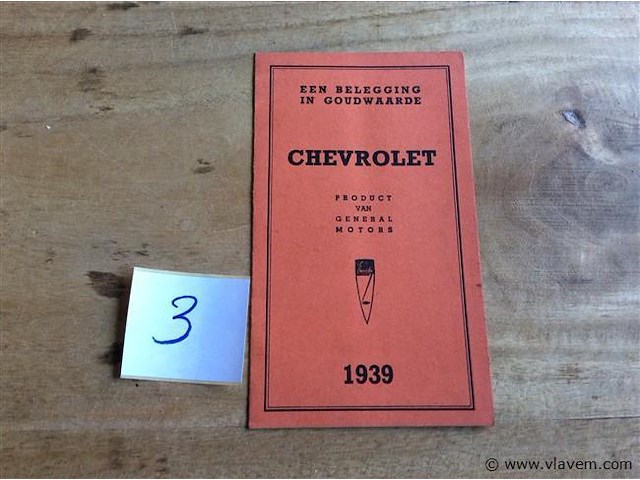 Reclame chevrolet 1939 - afbeelding 1 van  2