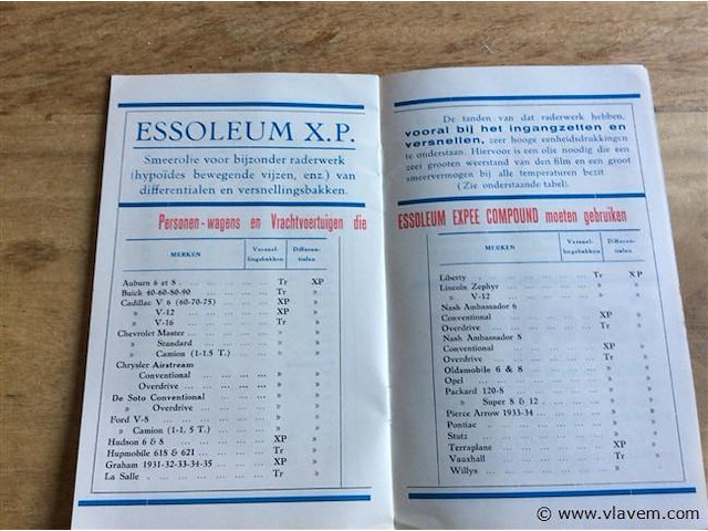 Reclame smeringtabellen essolube j'30 - afbeelding 3 van  4