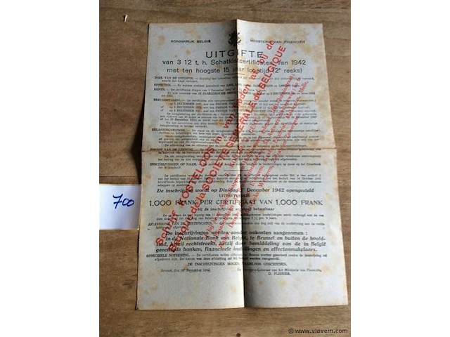 Reclame uitgiften effecten 1942. - afbeelding 1 van  4