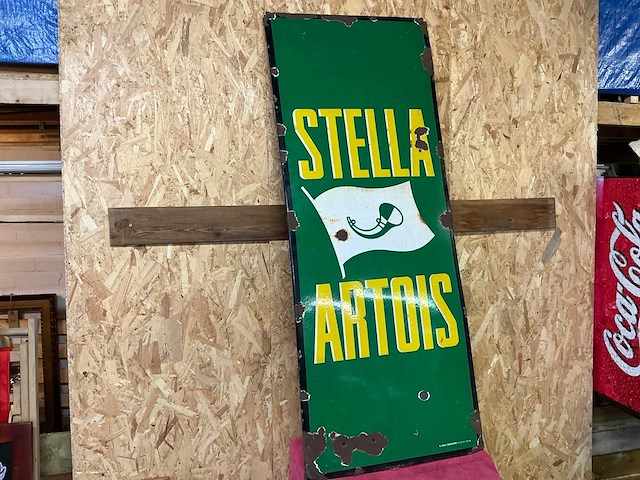 Reclamebord emaille stella artois - afbeelding 1 van  3