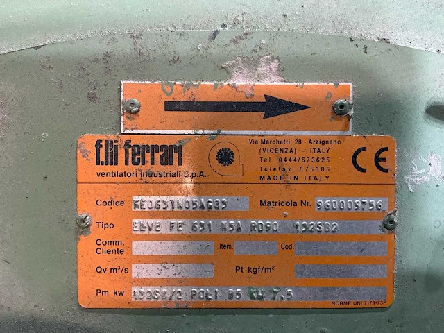 Recon fe 631-n4 industriële centrifugaalventilator - afbeelding 9 van  9
