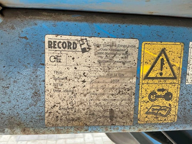 Record plw 12 ton trailer (2x) - afbeelding 19 van  26