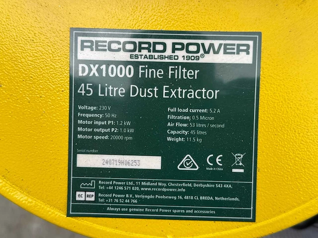 Record power ds300 - met dx1000 afzuiging - schijfschuurmachine - afbeelding 5 van  7