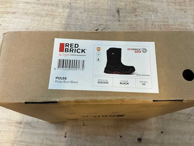 Red brick pulse boot black maat 42 werklaarzen - afbeelding 4 van  4