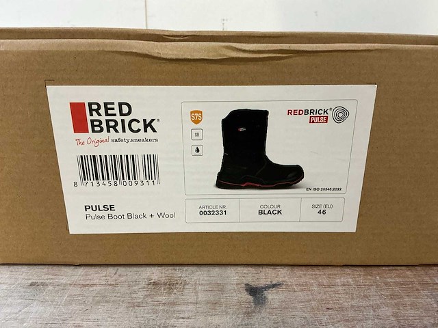 Red brick s7s pulse boot black + wool werklaarzen - afbeelding 7 van  7