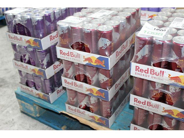 Red bull peach edition 72 blikken. tht 1-26. bod is inclusief 10,80 euro statiegeldwaarde - afbeelding 1 van  2