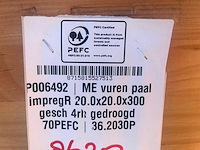 Red class wood paal 20x20x300 cm (15x) - afbeelding 2 van  15