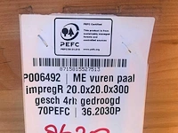Red class wood paal 20x20x300 cm (15x) - afbeelding 4 van  15