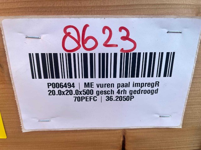 Red class wood paal 20x20x500 cm (15x) - afbeelding 8 van  8