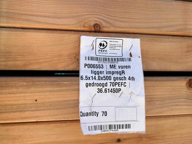 Red class wood vuren ligger 5000x140x65mm (70x) - afbeelding 16 van  16