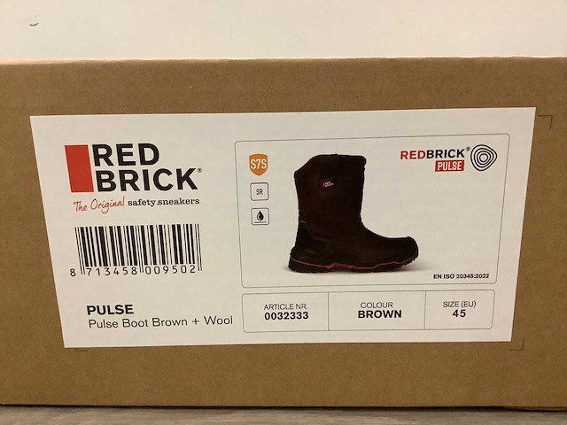 Redbrick - pulse boot brown + wool - schoen 45 (5x) - afbeelding 4 van  8