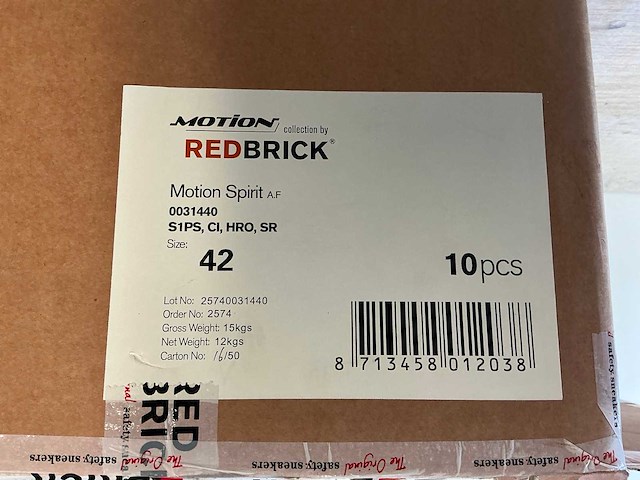 Redbrick motion spirit s1 model werkschoenen 42 (10x) - afbeelding 5 van  5