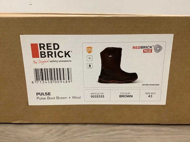 Redbrick pulse boot brown + wool werkschoen 43 (4x) - afbeelding 4 van  8