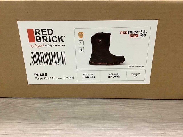 Redbrick pulse boot brown + wool werkschoen 43 (5x) - afbeelding 4 van  8