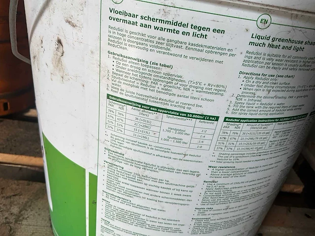Redusol 20 kg - vloeibaar schermmiddel (krijt- of schermcoating) - tuinkas - afbeelding 3 van  5