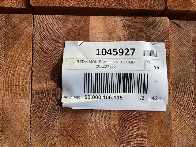 Redvision paal geschaafd verlijmd 300x20x20 cm (6x) - afbeelding 7 van  7