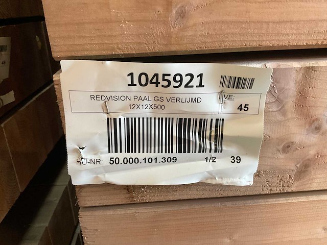 Redvision paal geschaafd verlijmd 500x12x12 cm (45x) - afbeelding 7 van  8