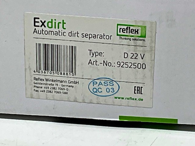 Reflex exdirt d22 v vuilafscheider 22 mm, 2x knel, verticaal - afbeelding 4 van  4