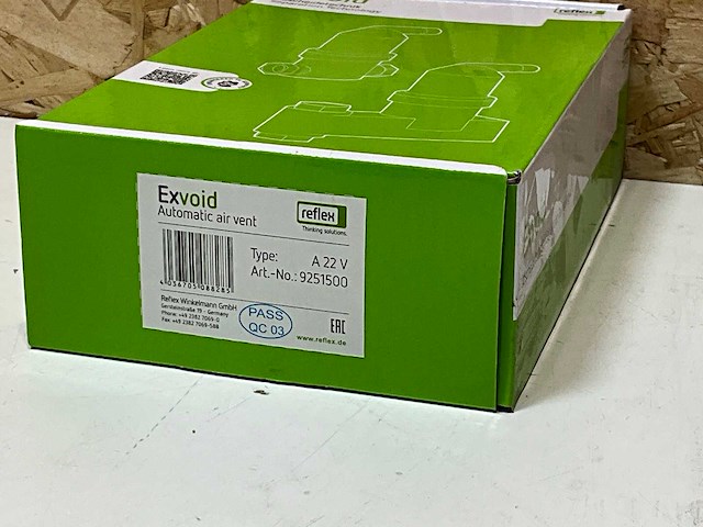 Reflex exvoid a 22 v luchtafscheider 2x 22 mm knel verticaal messing (max.) 10bar (max.) 110°c - afbeelding 2 van  4