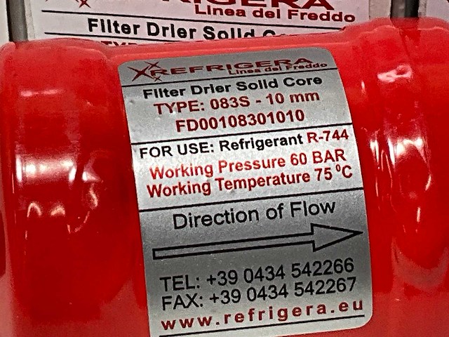Refrigera fd00108301010 filterdroger co2 10mm ods min. 210cm³ 60bar solid core (5x) - afbeelding 3 van  5
