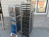 Regaalwagen - 2x - rvs werktafel - afbeelding 1 van  2