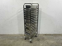 Regaalwagen met gastronormbakken - afbeelding 1 van  5